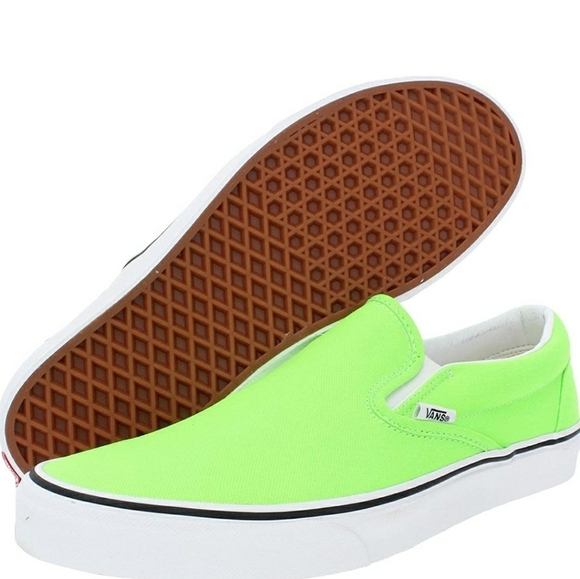 Vans Men Classic Slip-On size 5 COLOR NEON GREEN - Picture 1 of 13